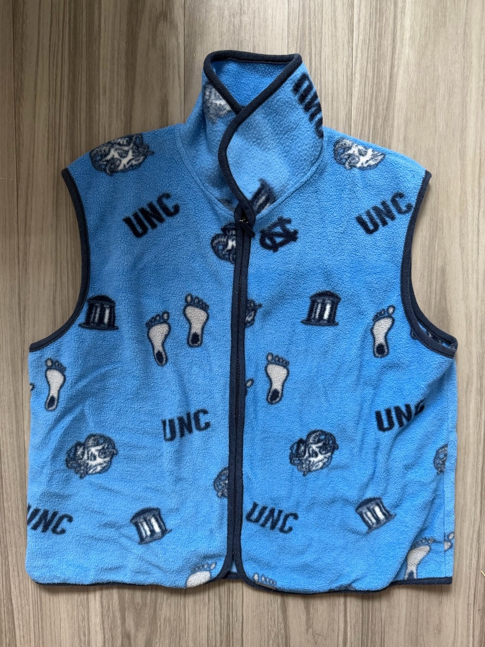 UNC Fleece Vest in Carolina Blue Vintage